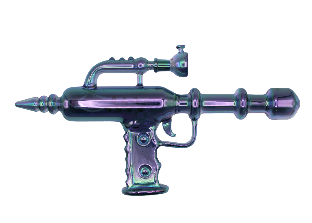 RGG-PLAT-004 – Get Lost RayGun Glass Water Pipe (Platinum)