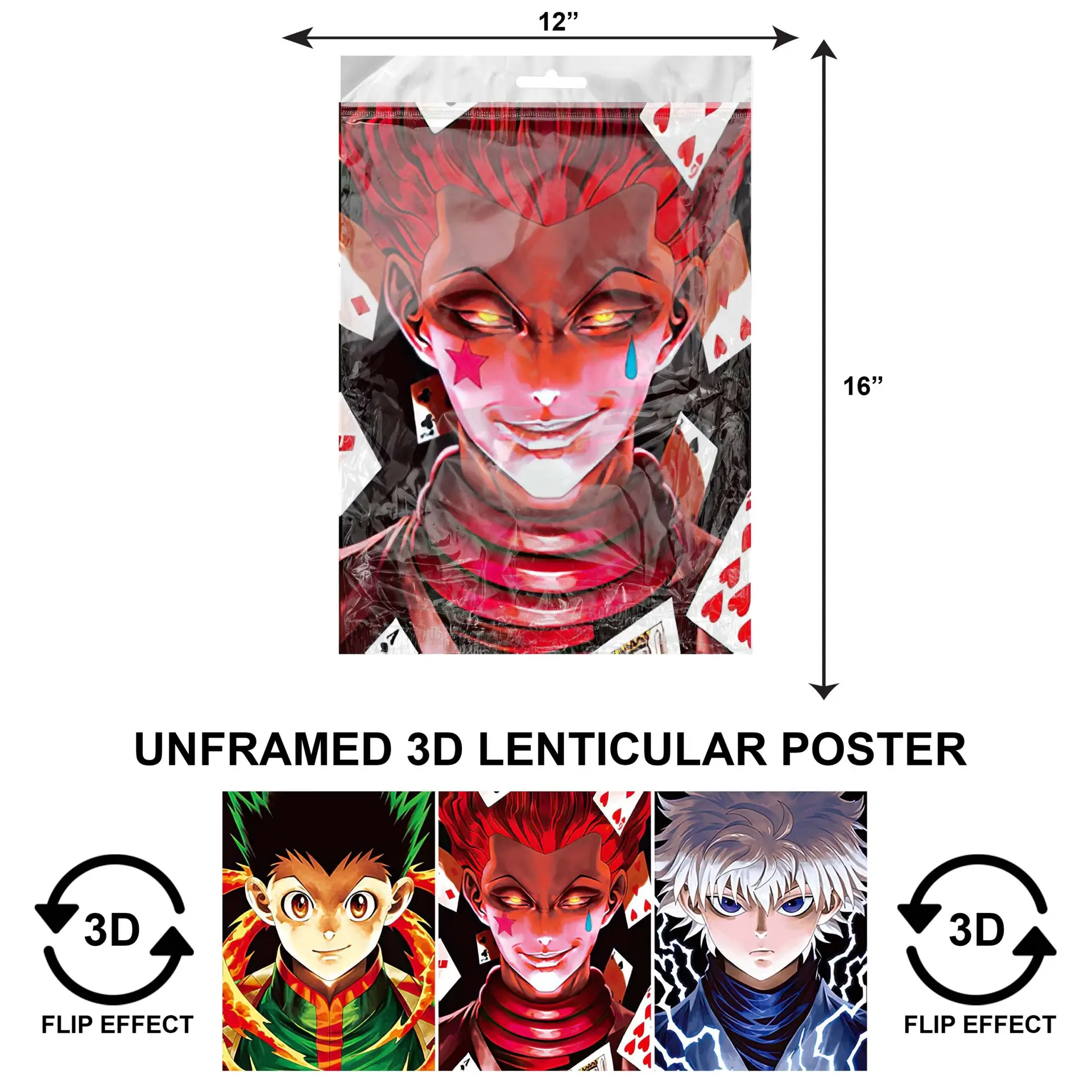 3DPNF-114 Anime - Hunters x Hunters Gon, killua, Hisoka UnFramed Poster