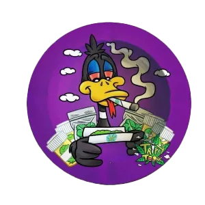 ASH019 Tin Ashtray 5.5″x5.5″ Stoned Daffy Duck