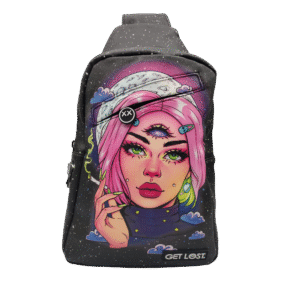 BP-SL-001 Premium Saffiano Smell Proof Backpack (Galactic Pink Hair Girl)