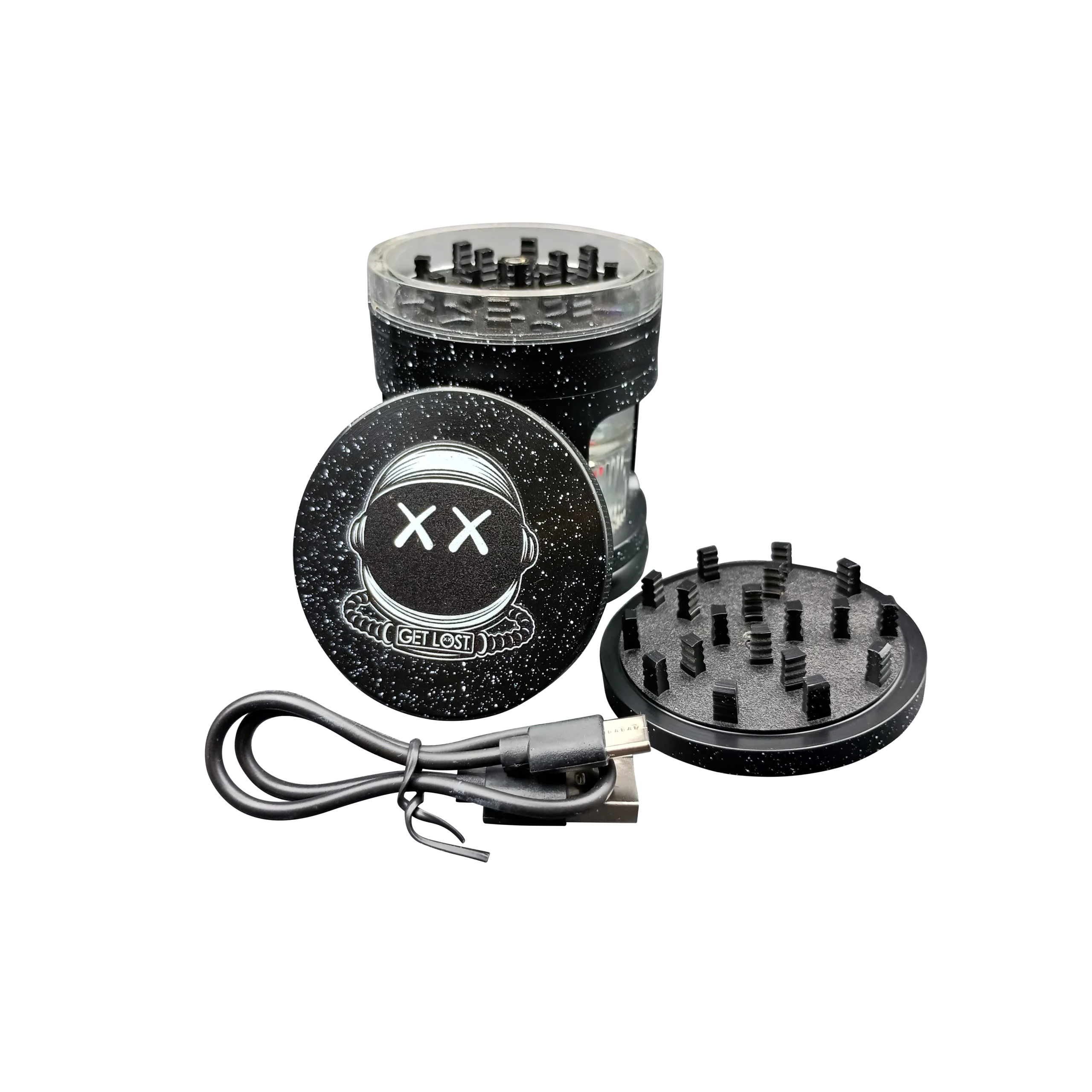 ES-BLK-001 Get Lost Earth Shaker Electric Herb Grinder & Automatic Dispenser – Rechargeable Pre-Roll Filler - Image 2
