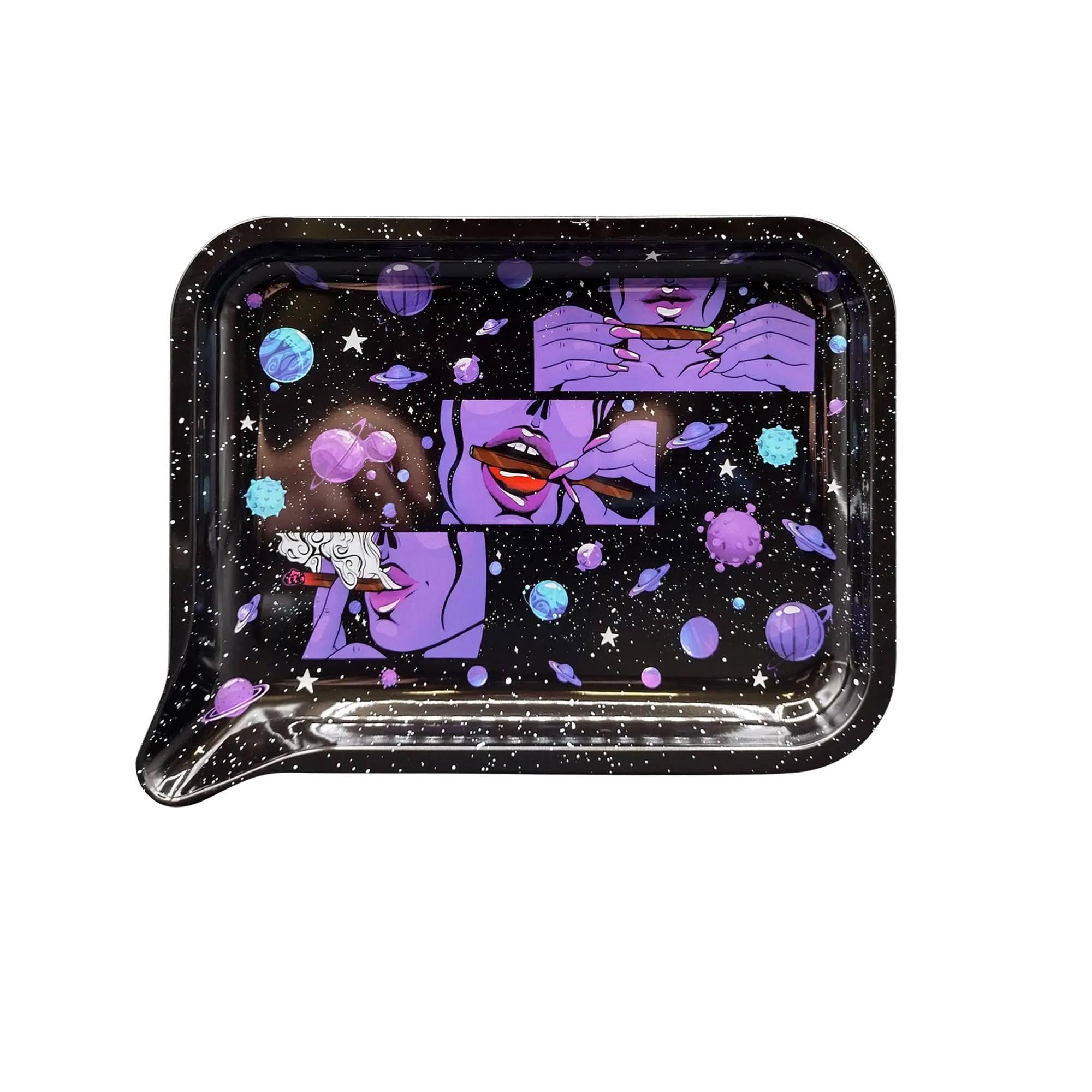 FRT-001 Get Lost Medium Funnel Rolling Tray – No Lid (Smoking Purple Girl)