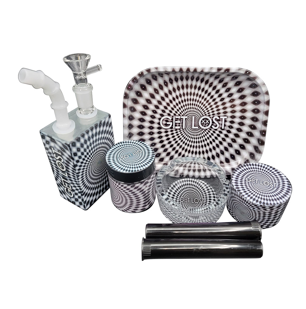 JB-GS-006 Get Lost Juice Box Gift Set 7 In 1 (Black and White Spiral)