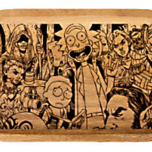 WT013_Wooden Tray - Rick and Morty Gang 11"x7"x1"