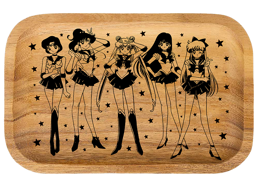 WT016_Wooden Tray – Sailor Moon Girls 11″x7″x1″