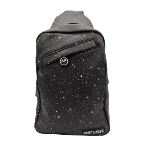 SB-SL-012 Get Lost - Premium Saffiano Leather Shoulder Bag (Black Galaxy)