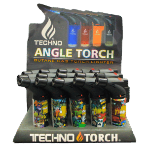 00139-THSI1 Angle Regular Torch Lighters - (15 Count) Bart Simpson THR