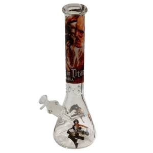 14WP001- 14-Inch Borosilicate Glass Beaker Water Pipe (Anime Attack on Titan)
