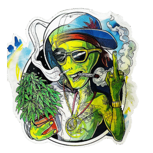 3D3DK042 Alien Middle Finger Sticker