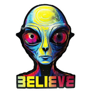 3D3DK043 Alien Believe Sticker