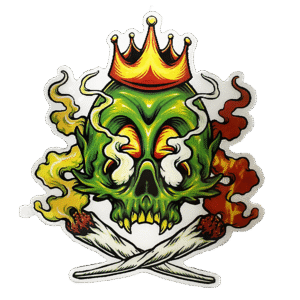 3D3DK053 Weed Skull Sticker