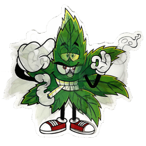 3D3DK056 Smiling Weed Middle Finger Sticker