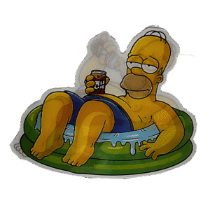 3D3DK071 Homer Simpson in Raft Sticker