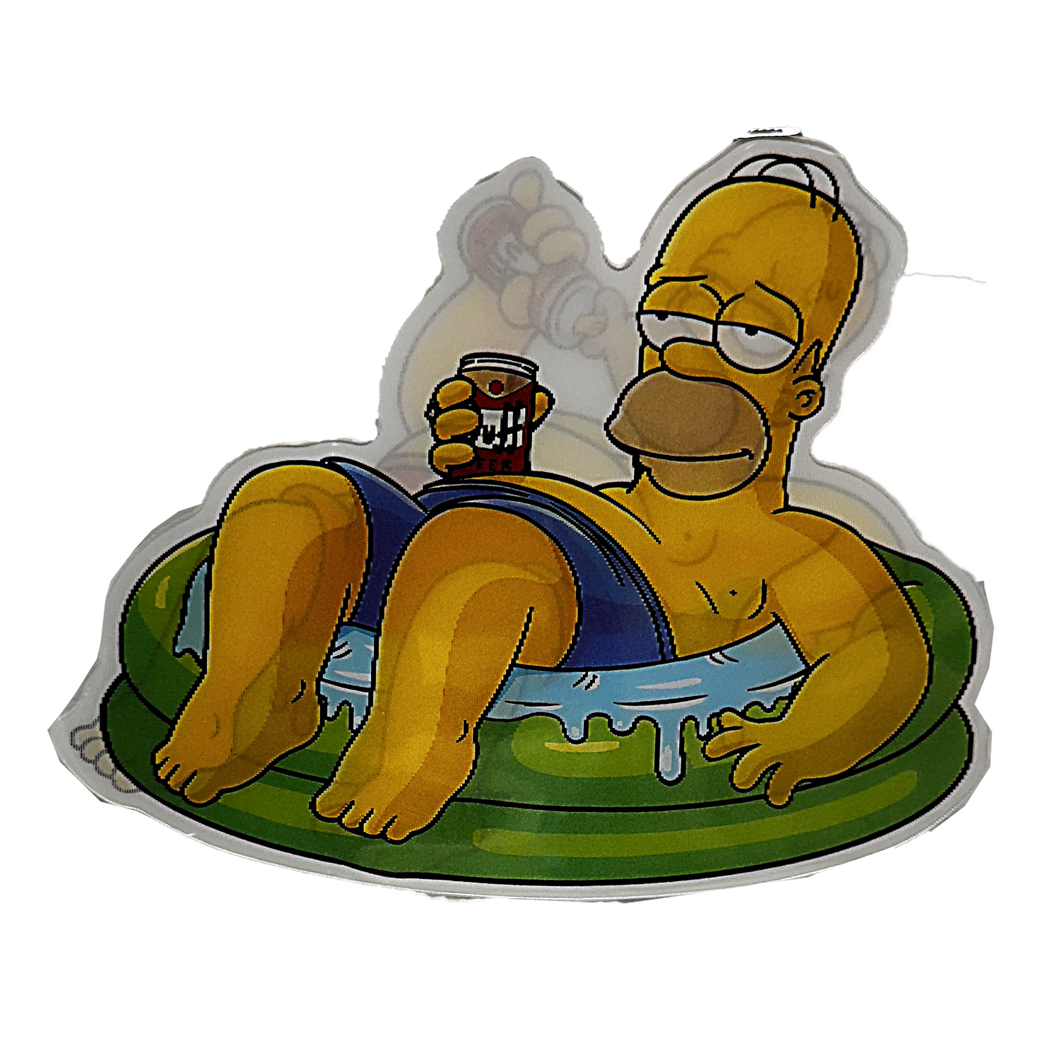 3D3DK071 Homer Simpson in Raft Sticker