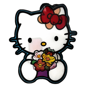3D3DK080 Hello Kitty Flowers Sticker