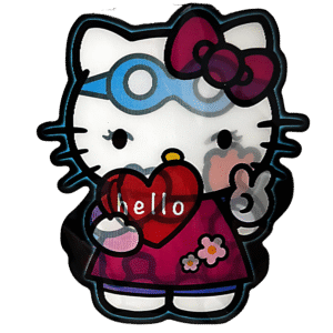 3D3DK081 Hello Kitty Heart Hello Sticker