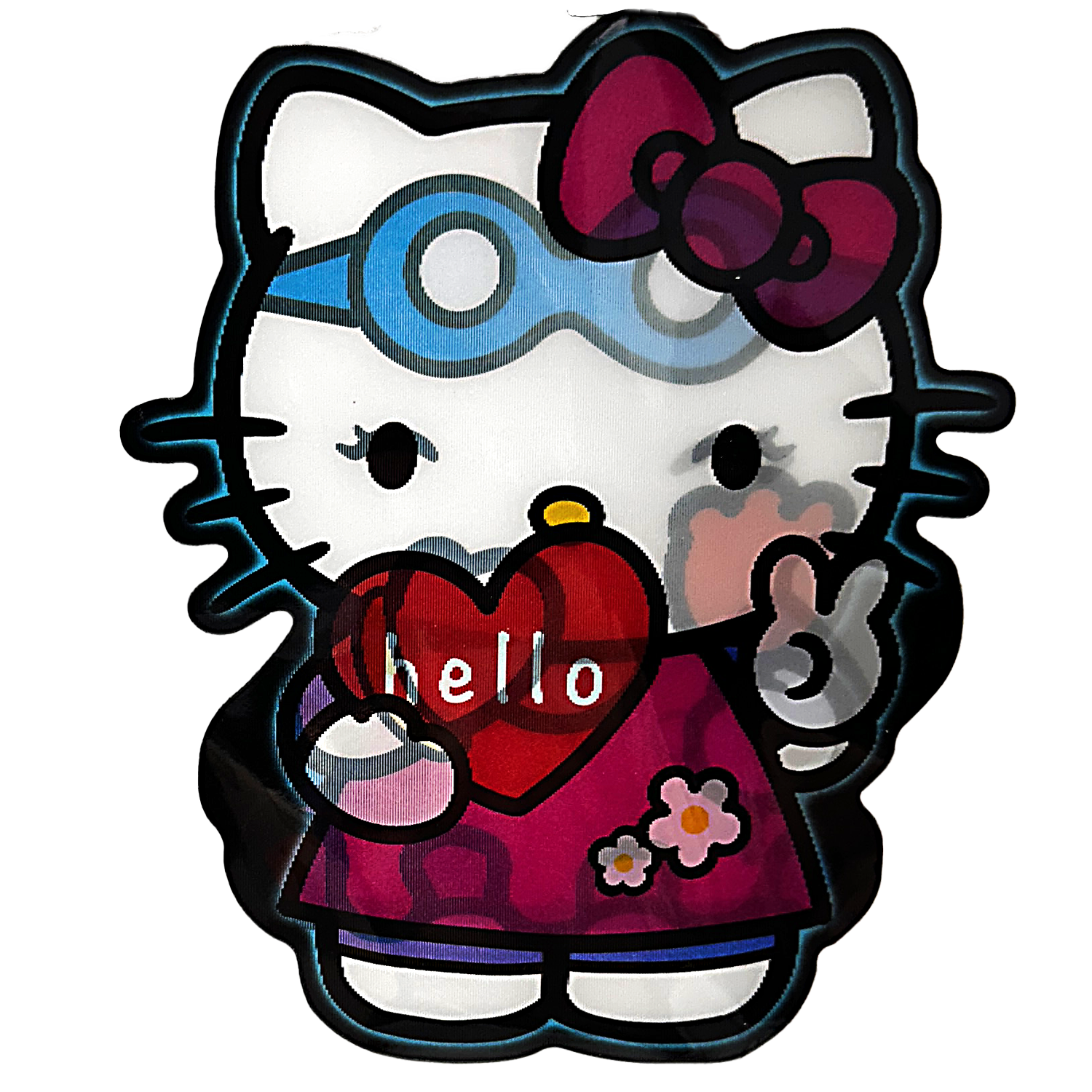 3D3DK081 Hello Kitty Heart Hello Sticker