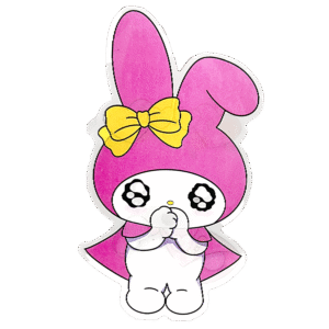 3D3DK090 My Melody Yellow Bow Sticker