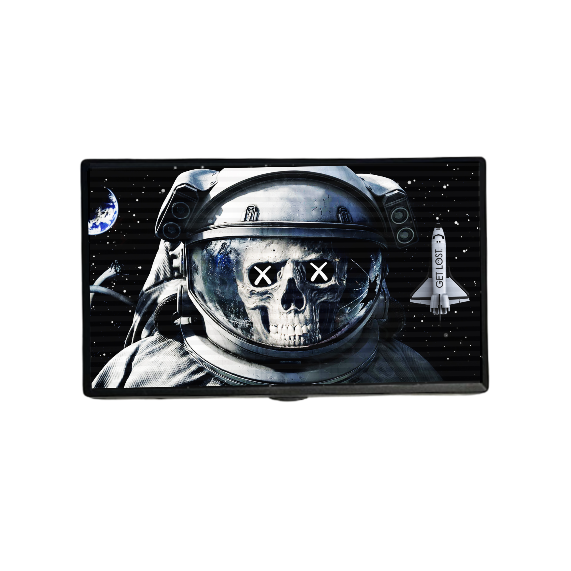 M3DS-007 Get Lost Mini 3D Digital Scale – 3D Flip Effect – Astronaut Skull