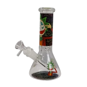 8IB001- 8-Inch Borosilicate Glass Beaker Water Pipe (Anime Rick and Morty)