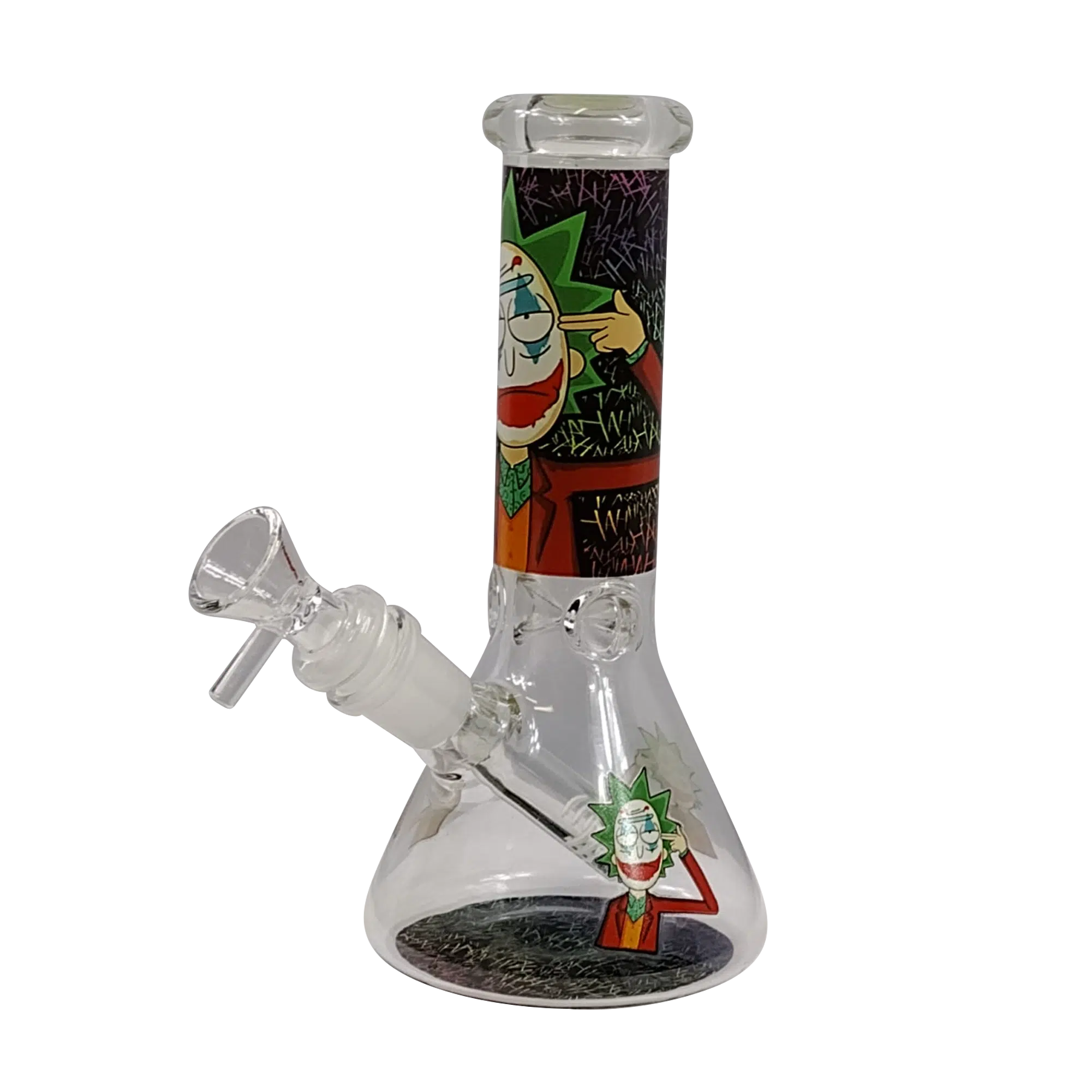 8IB001- 8-Inch Borosilicate Glass Beaker Water Pipe (Anime Rick and Morty)