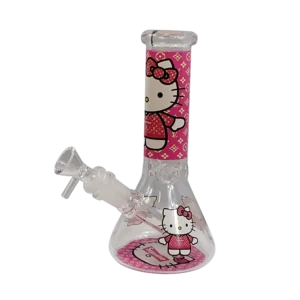 8IB003 - 8-Inch Borosilicate Glass Beaker Water Pipe (Hello Kitty)