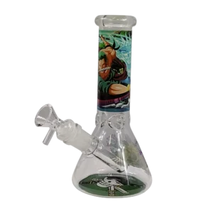 8IB004 - 8-Inch Borosilicate Glass Beaker Water Pipe (Anime Roronoa Zoro)