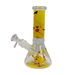 8IB009 - 8-Inch Borosilicate Glass Beaker Water Pipe (Anime Pokemon Pikachu)