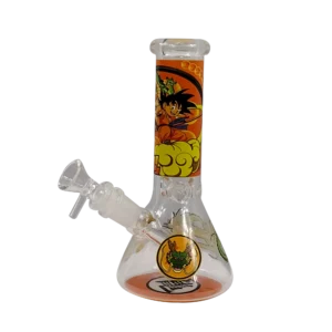 8IB016 - 8-Inch Borosilicate Glass Beaker Water Pipe (Anime Dragon Ball Z Son Goku Manga)