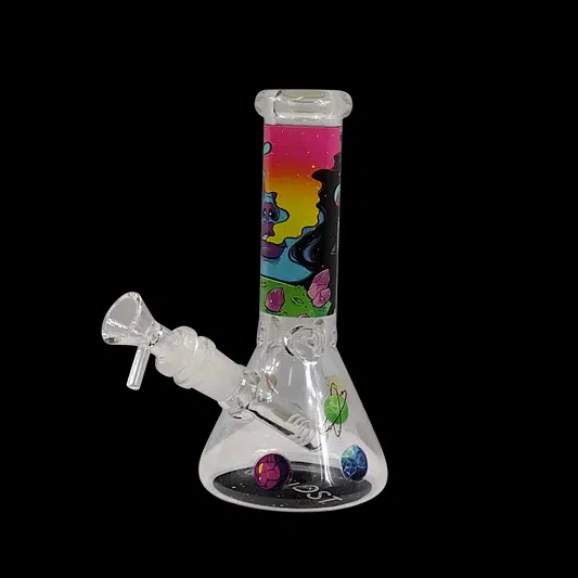 BKR-8IN-004 – 8 Inch Beaker (Get Lost Galaxy Smoking Girl)