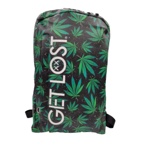BP-SL-016 Premium Saffiano Smell Proof Backpack (Green Leaves)