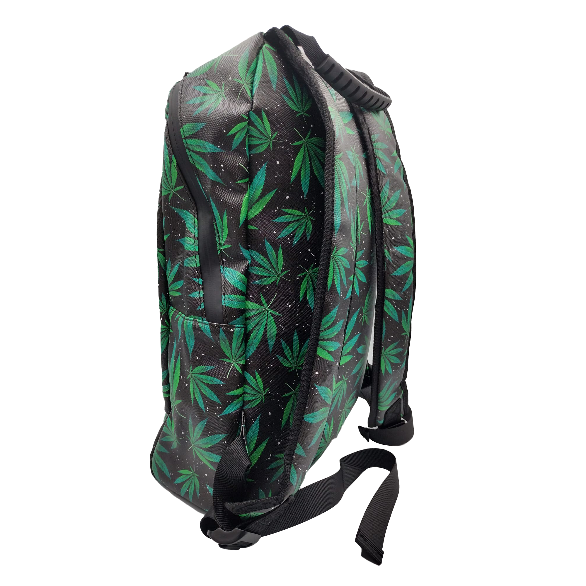 BP-SL-016 Premium Saffiano Smell Proof Backpack (Green Leaves) - Image 3