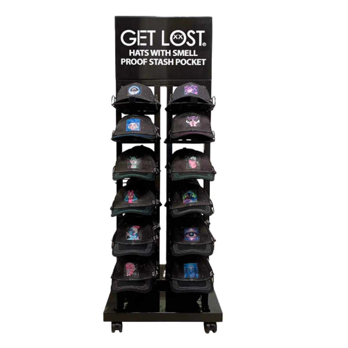 CAP-DY-001 GET LOST® Cap Display Rack (Display Only)