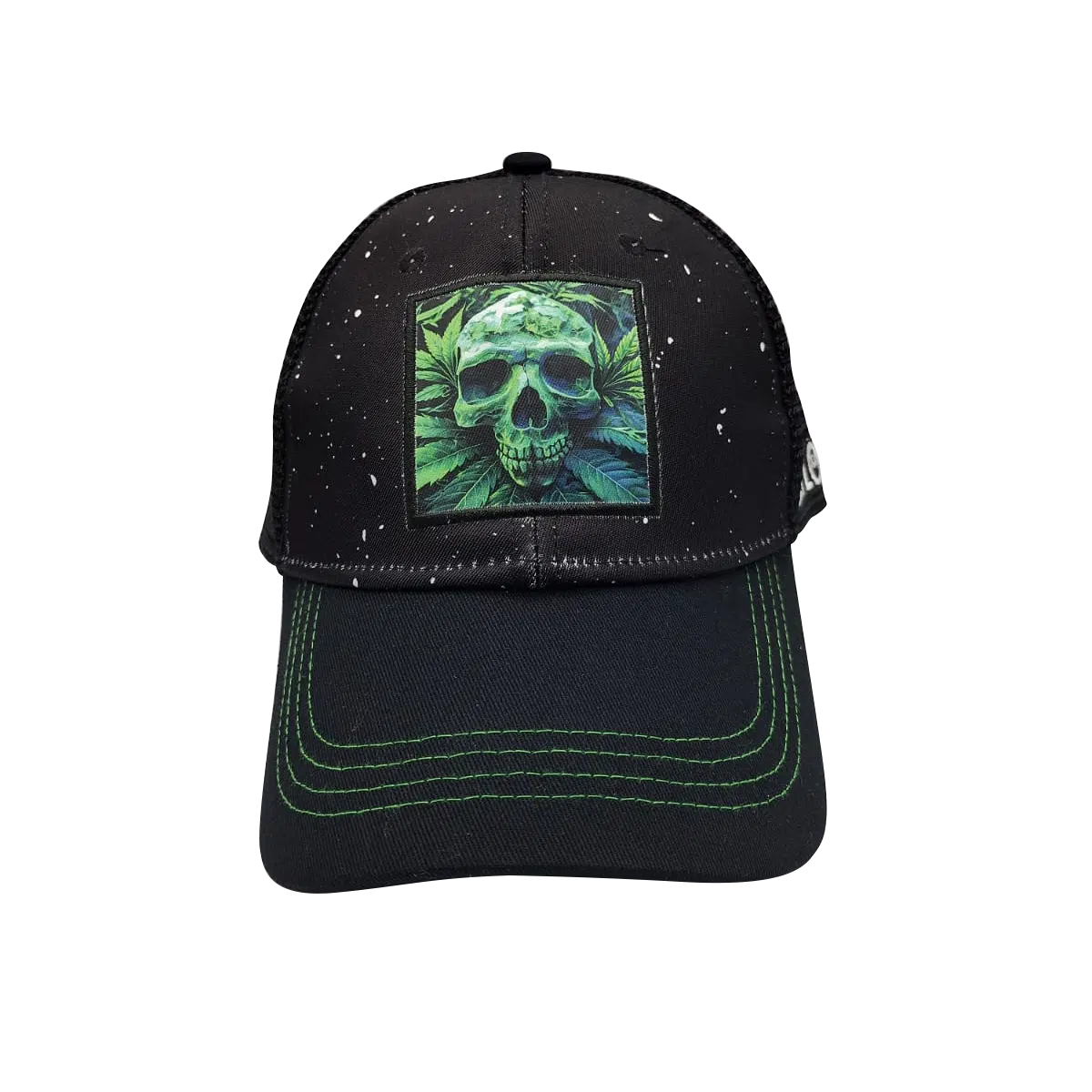 CSPP-006 Get Lost Secret Zipper Pocket Cap – Smell-Proof Stash Hat (Green Skull)