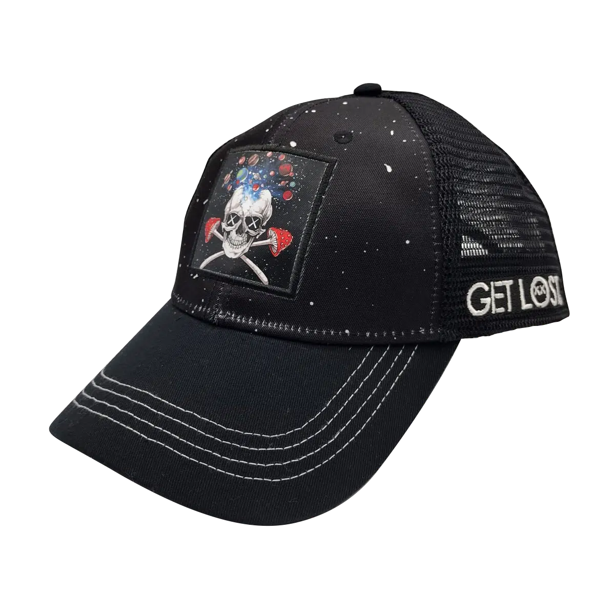 CSPP-008 Get Lost Secret Zipper Pocket Cap – Smell-Proof Stash Hat (Galactic Skull) - Image 3