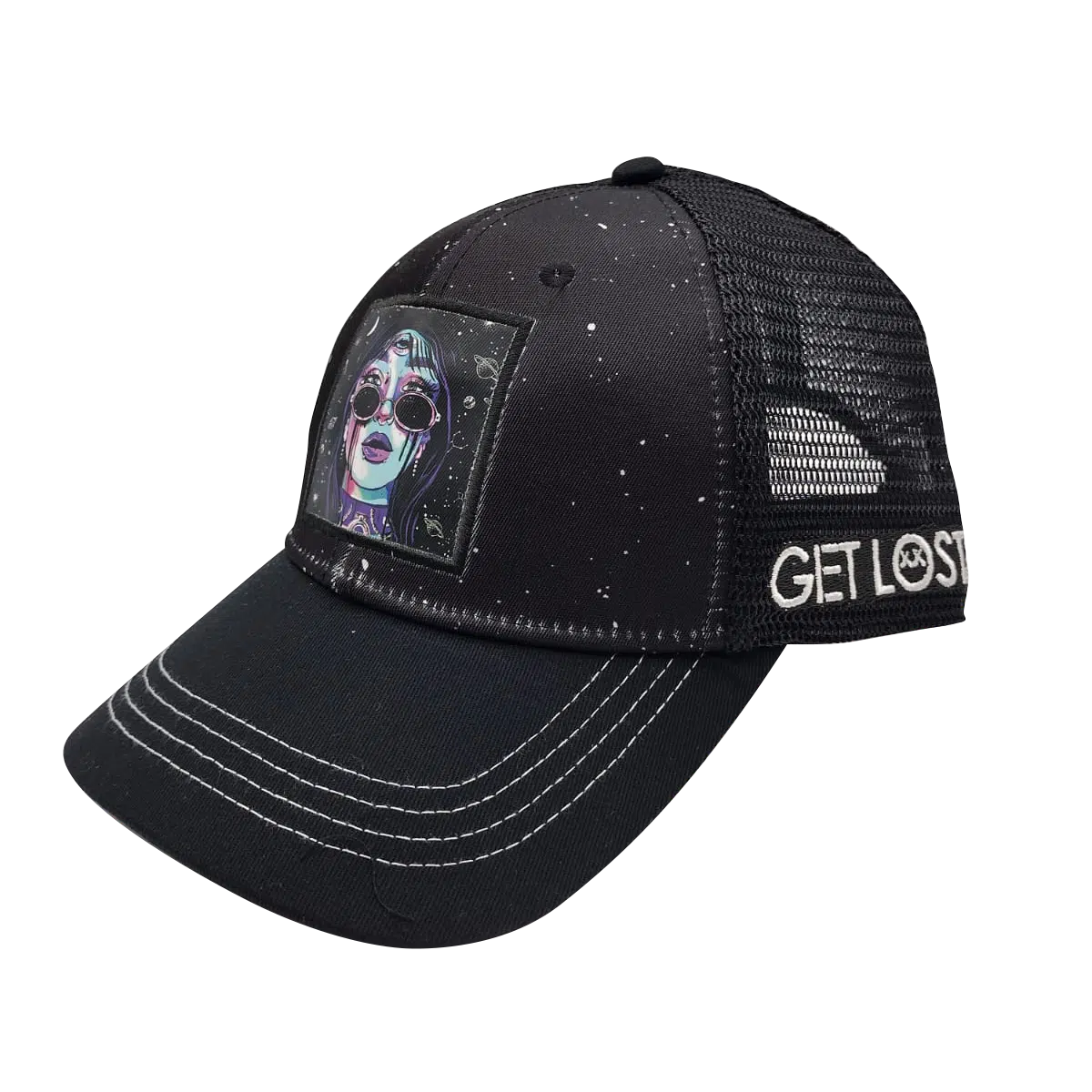 CSPP-019 Get Lost Secret Zipper Pocket Cap – Smell-Proof Stash Hat (Stone Woman With Glasses) - Image 3