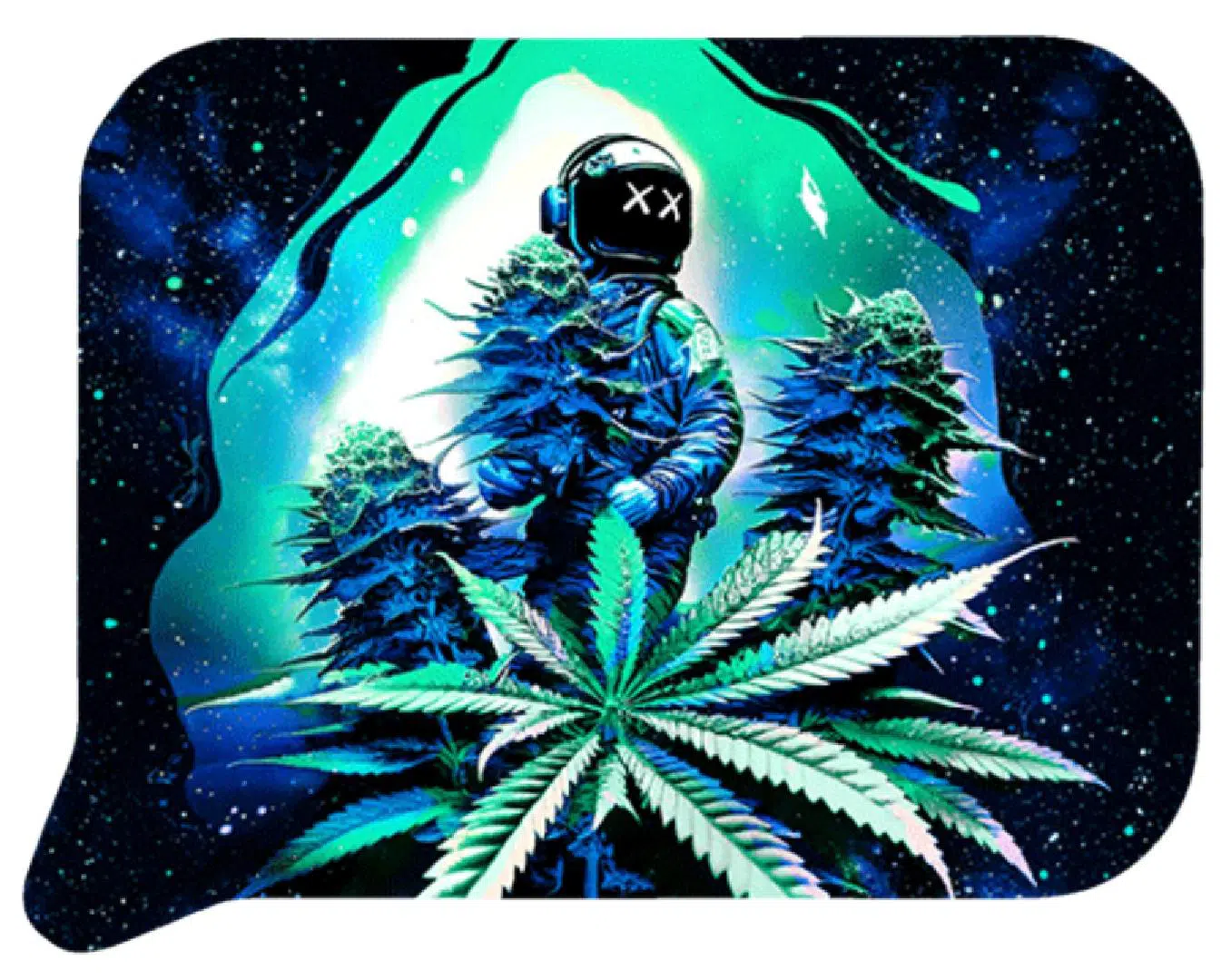 FRT3D-SM-004 Get Lost Small 3D Rolling Tray With Magnetic Lid Cover (Astronaut Weed Harvest)