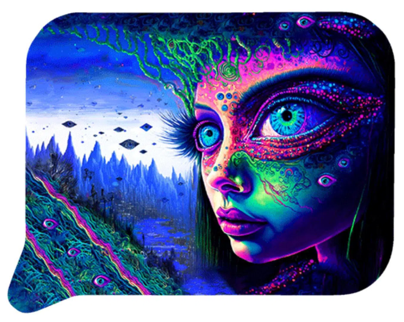 FRT3D-SM-009 Get Lost Small 3D Rolling Tray With Magnetic Lid Cover (Alien Girl Wide Eye)