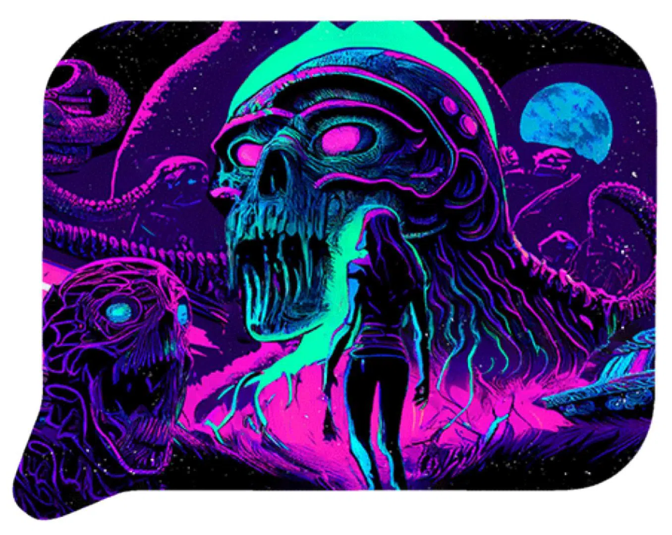 FRT3D-SM-010 Get Lost Small 3D Rolling Tray With Magnetic Lid Cover (Monsters and Woman)
