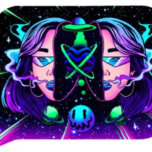 FRT3D-SM-040 Get Lost Small 3D Rolling Tray With Magnetic Lid Cover (Girl Split Face)