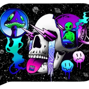 FRT3D-SM-043 Get Lost Small 3D Rolling Tray With Magnetic Lid Cover (Galaxy Skull)