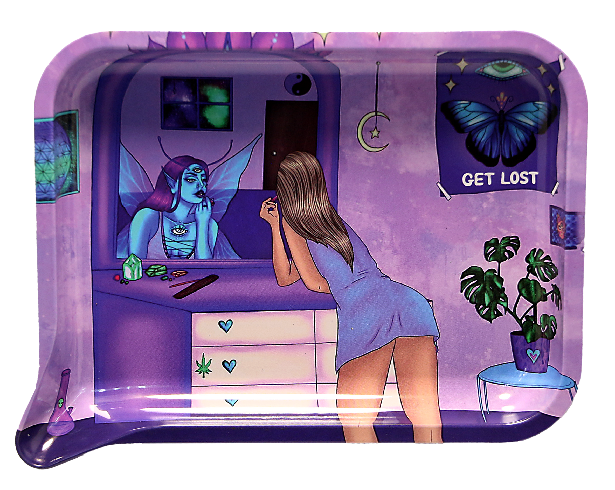 FRT3D-SM-061 Get Lost Small 3D Rolling Tray With Magnetic Lid Cover (Bedroom Girl)