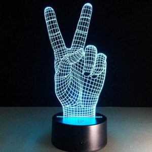 HNL-005 - Holographic LED Lamp - Victory Sign