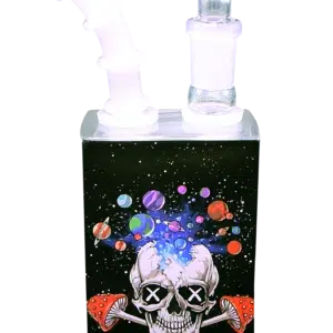 JB-002 Get Lost Glass Juice Box Pipe (Galaxy Skull)