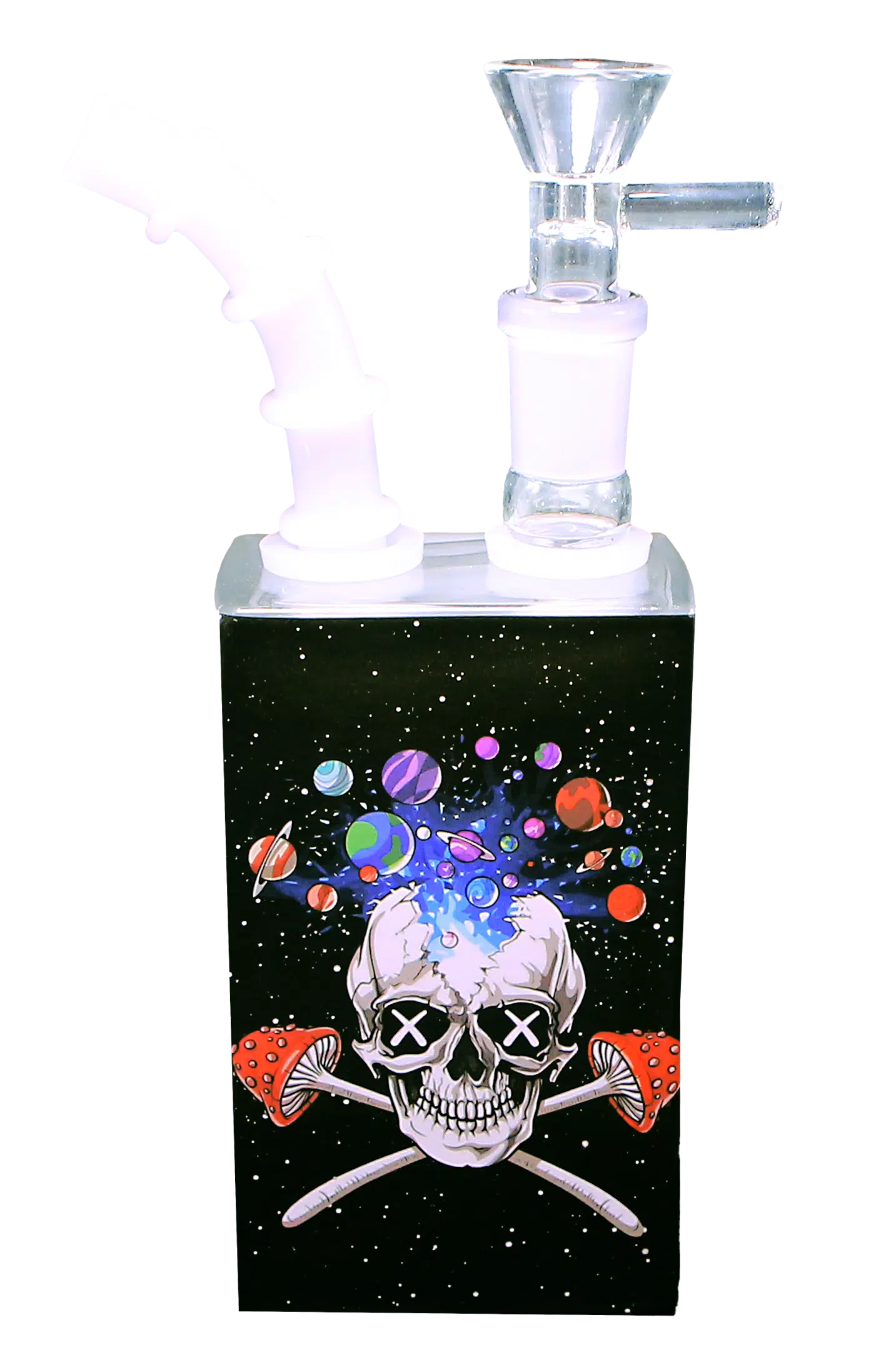 JB-002 Get Lost Glass Juice Box Pipe (Galaxy Skull)