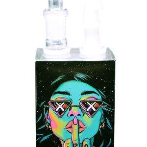 JB-003 Get Lost Glass Juice Box Pipe (Green Girl Middle Finger)