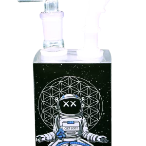 JB-004 Get Lost Glass Juice Box Pipe (Astronaut Meditating)