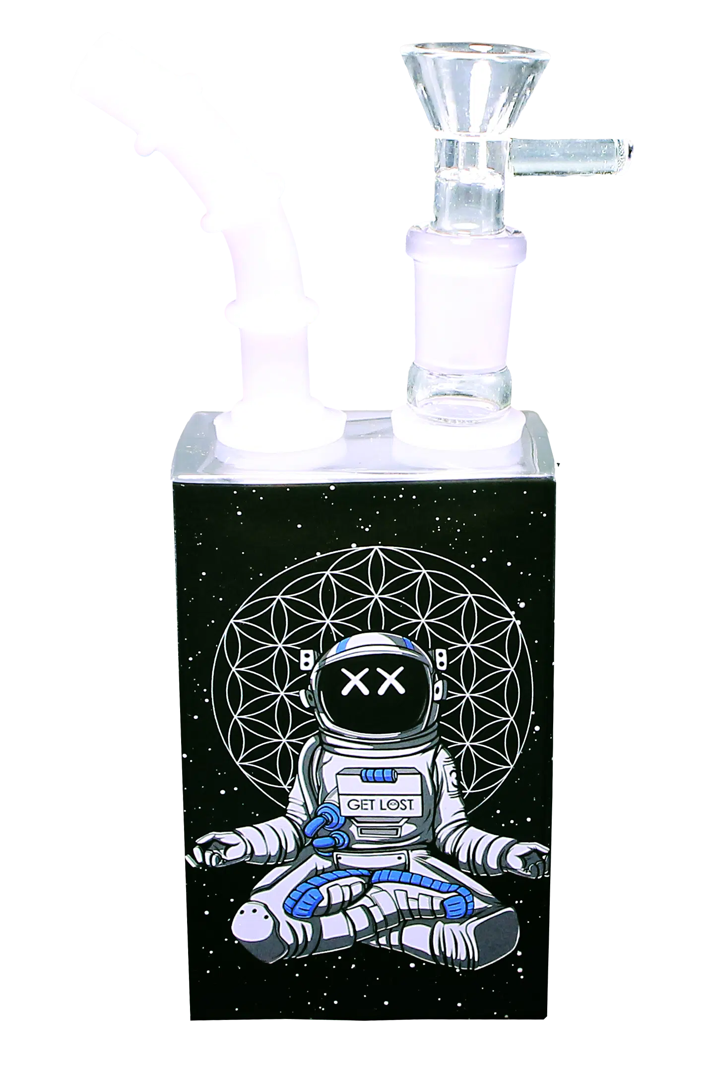 JB-004 Get Lost Glass Juice Box Pipe (Astronaut Meditating) - Image 7