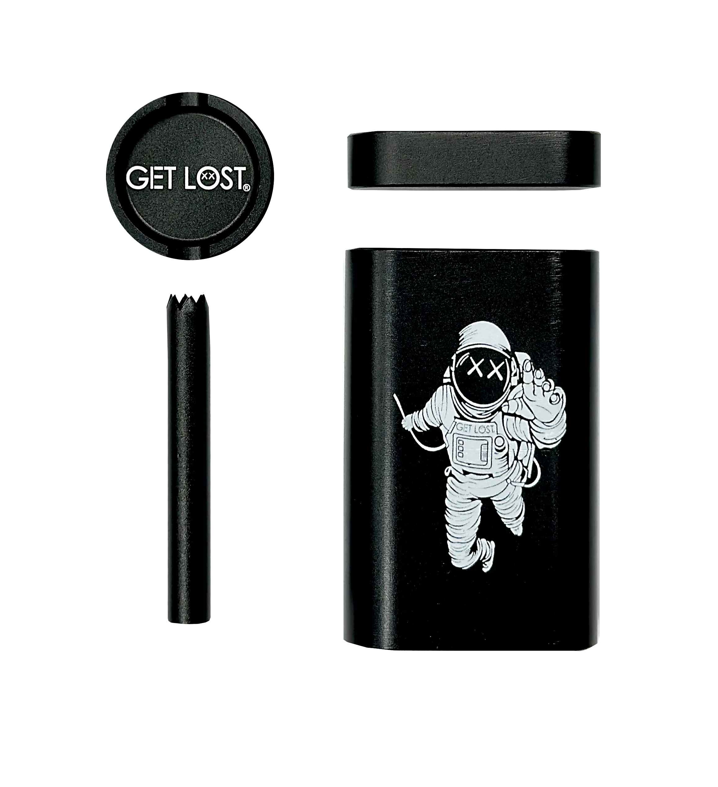 MDG-BLK-002 – Get Lost Aluminum Dugout Grinder (Black)