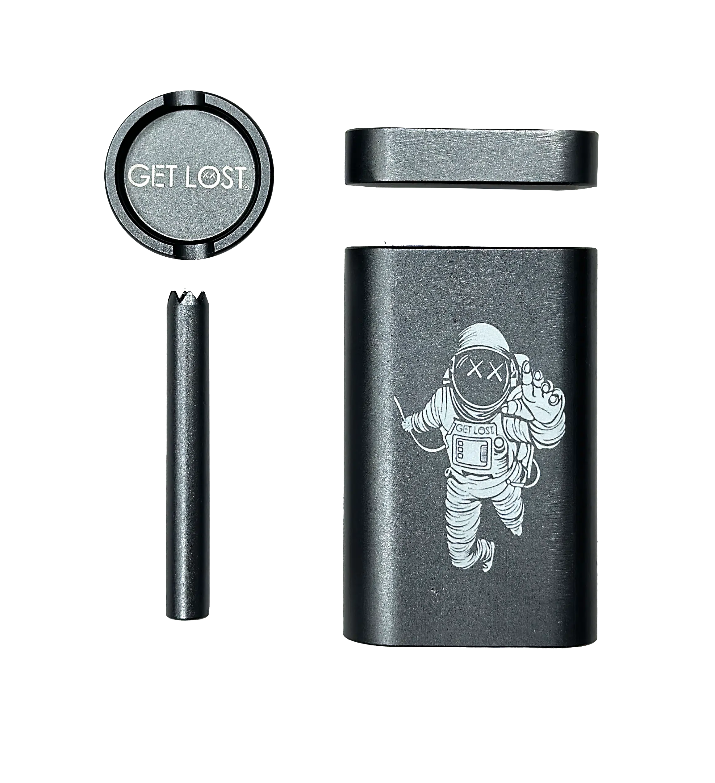 MDG-GRY-003 – Get Lost Aluminum Dugout Grinder (Grey)